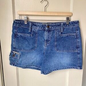 Vintage 90s y2k low rise denim shorts carpenter style Size M/L lei